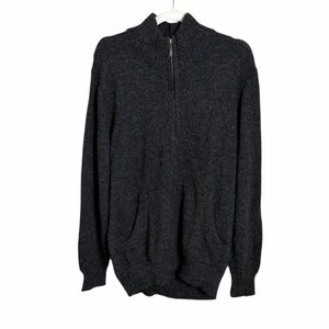 Peruvian Link Alpaca Collection Gray Zip Up Cardigan Size Large